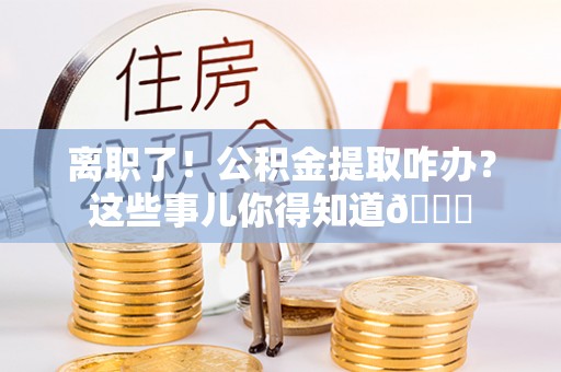 江门离职了！公积金提取咋办？这些事儿你得知道😎